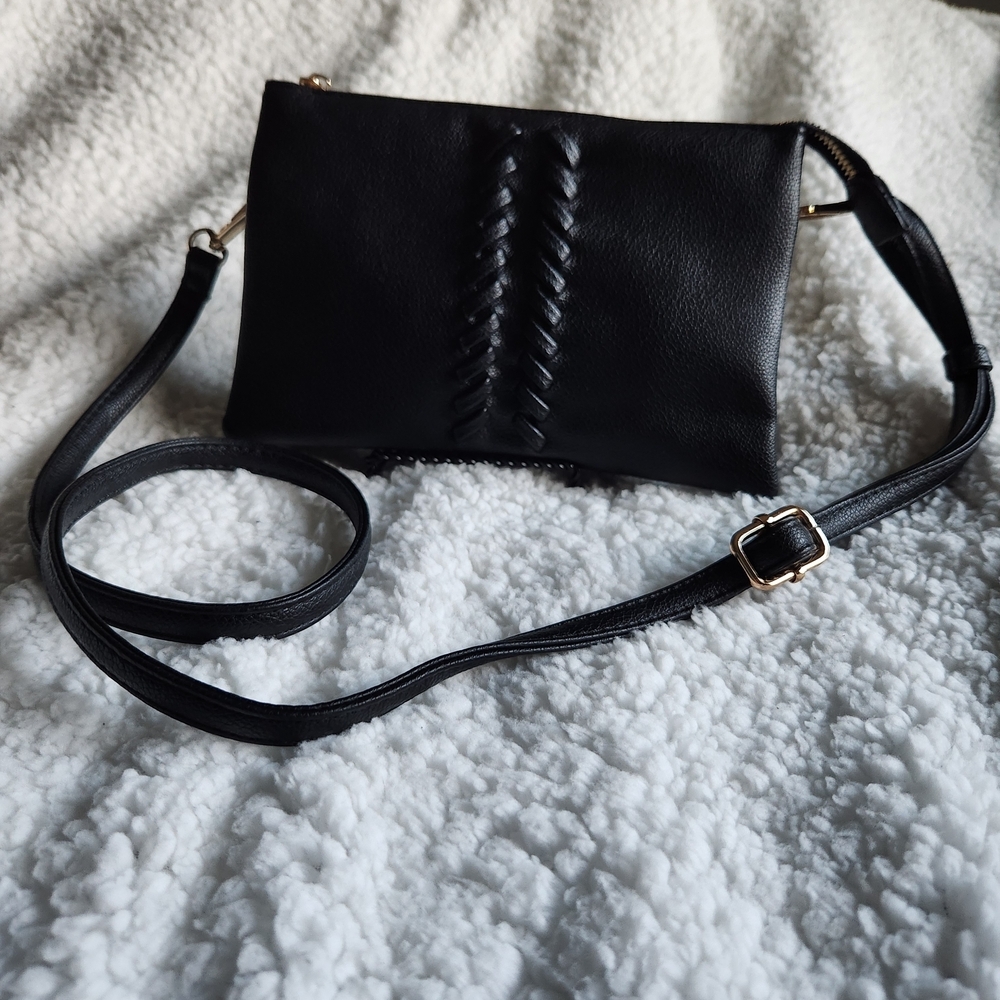 Classic Black Braided Crossbody Bag - Unbranded - Picture 12 of 12